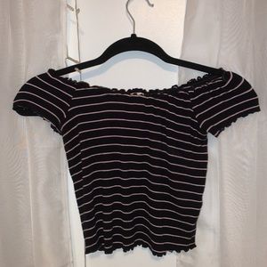 Garage off the shoulder cropped top